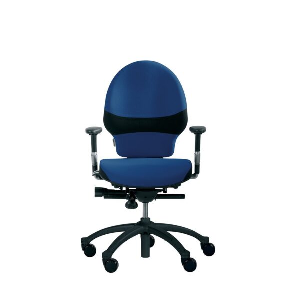 Blauwe RH Logic 300 ergonomische bureaustoel met verstelbare rugleuning